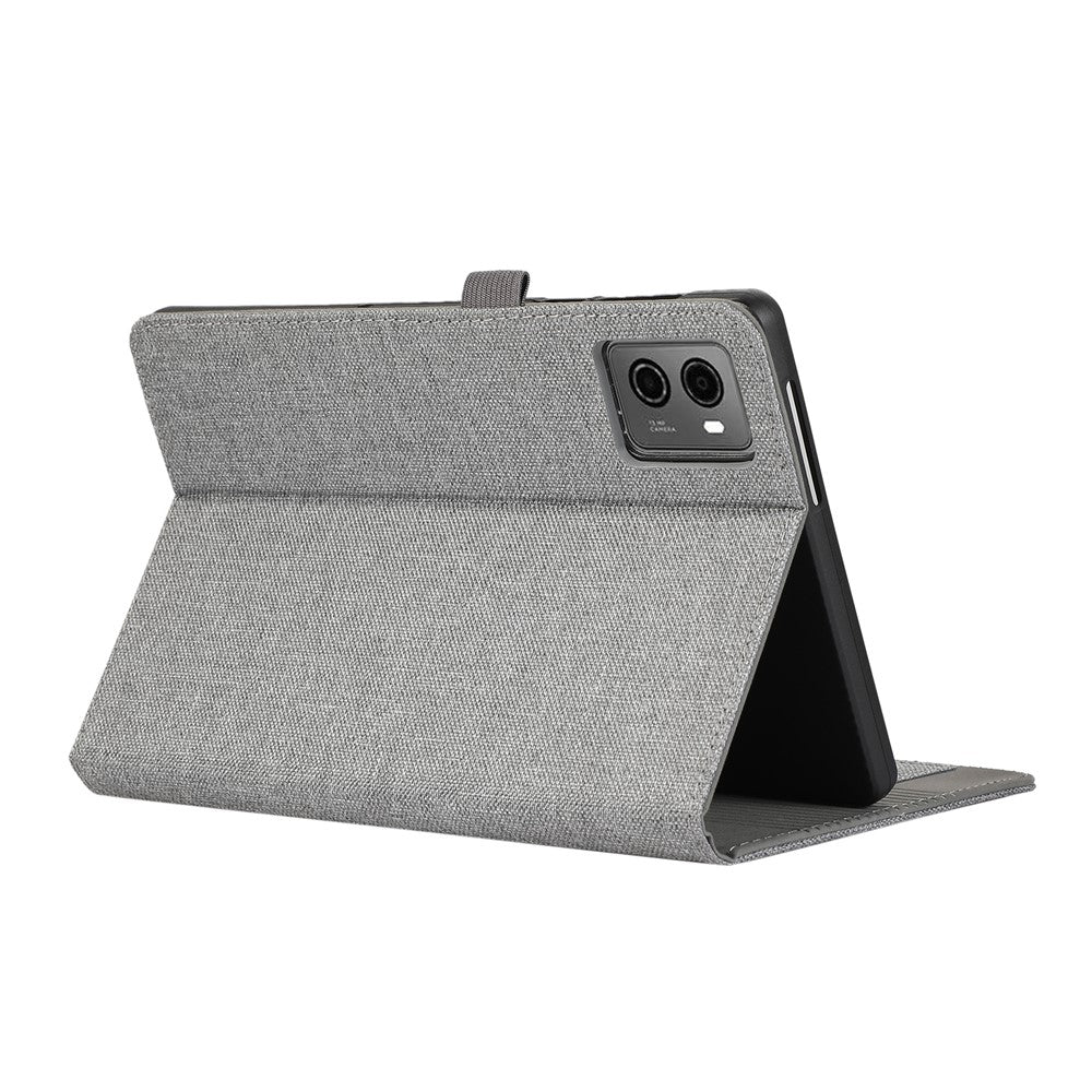 For Lenovo Legion Y700 Gen 4 Case with Stand Card Holder Cloth Texture Leather Tablet Cover - Grey