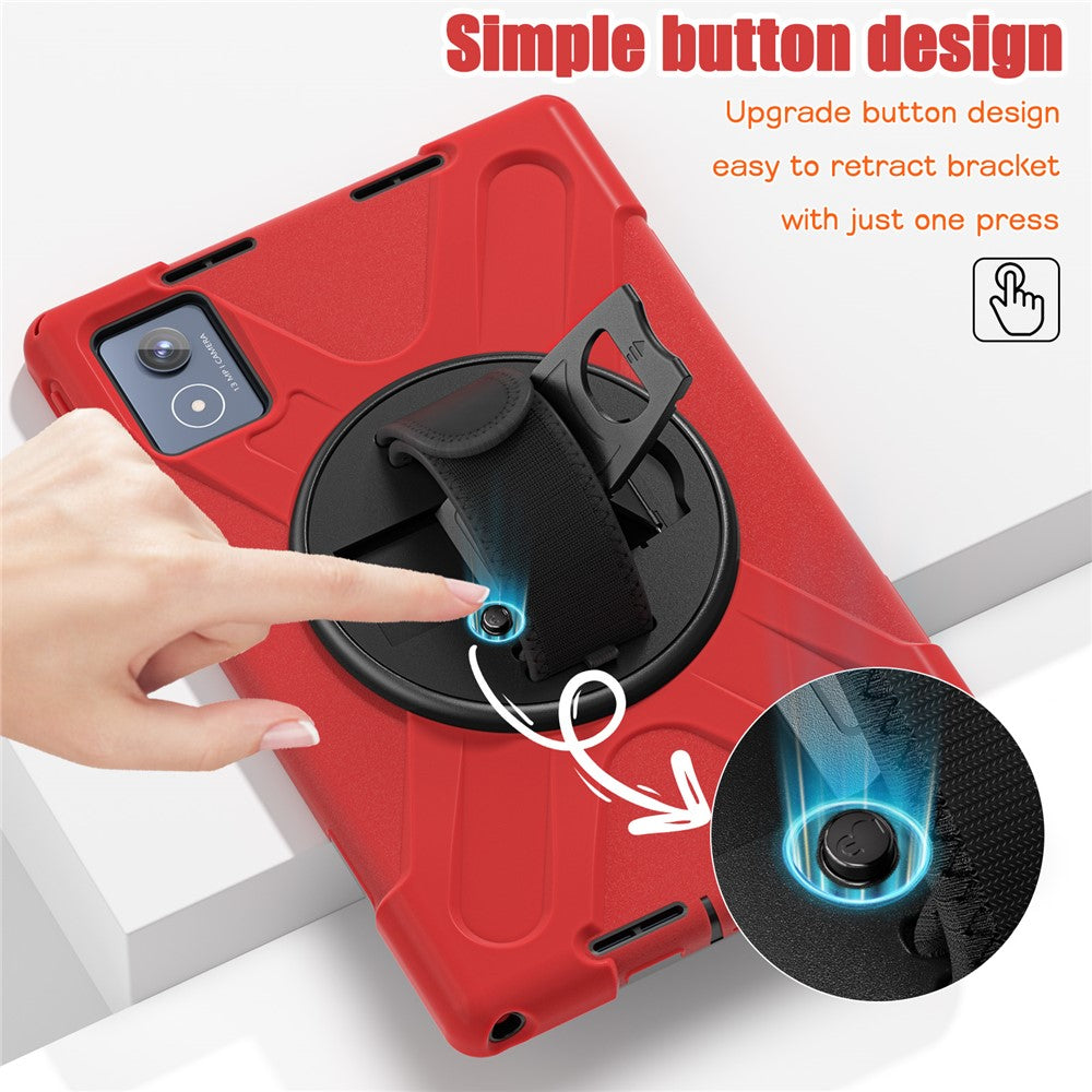 For Lenovo Tab K11 Plus / Zhaoyang K11 B352FU, TB230XC Case Kickstand PC + Silicone Tablet Cover - Red
