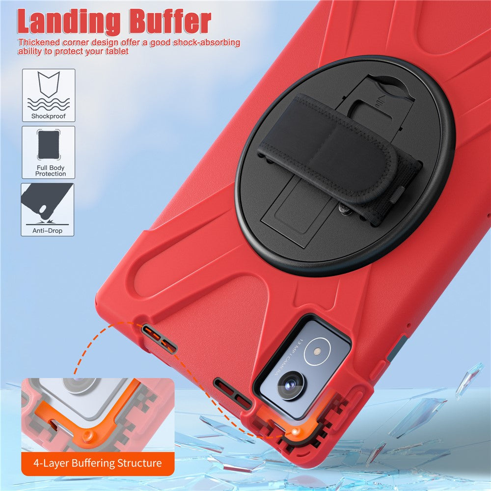 For Lenovo Tab K11 Plus / Zhaoyang K11 B352FU, TB230XC Case Kickstand PC + Silicone Tablet Cover - Red