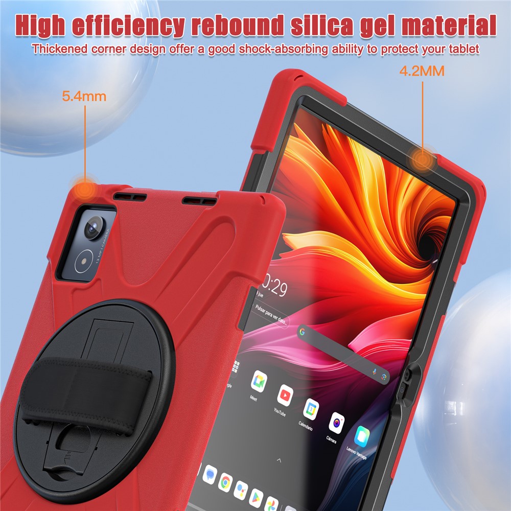 For Lenovo Tab K11 Plus / Zhaoyang K11 B352FU, TB230XC Case Kickstand PC + Silicone Tablet Cover - Red