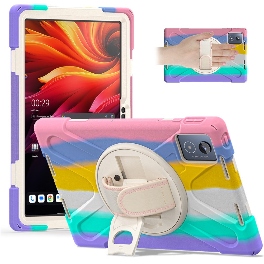 For Lenovo Tab K11 Plus / Zhaoyang K11 B352FU, TB230XC Case Kickstand PC + Silicone Tablet Cover - Colorful Pink