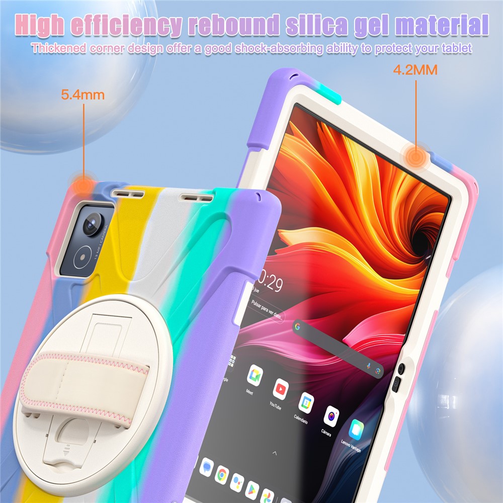 For Lenovo Tab K11 Plus / Zhaoyang K11 B352FU, TB230XC Case Kickstand PC + Silicone Tablet Cover - Colorful Pink
