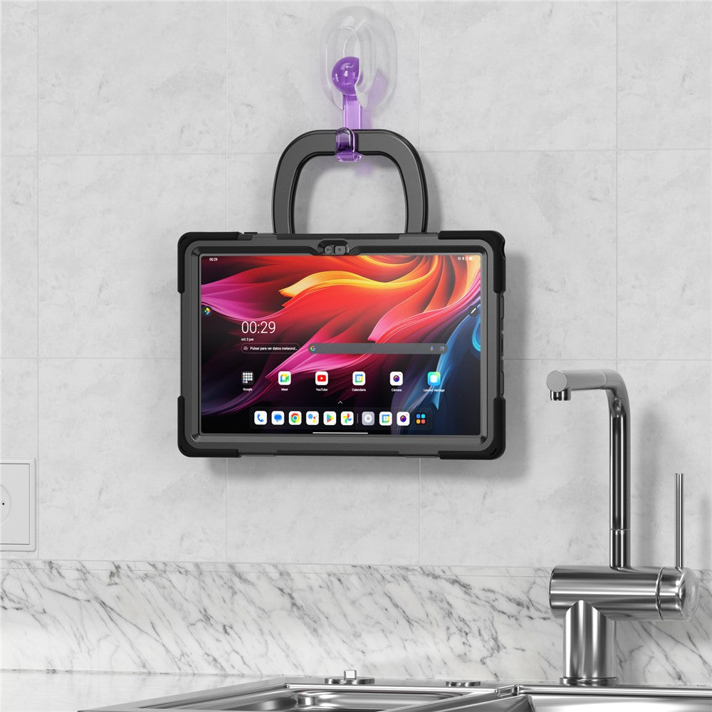 For Lenovo Tab K11 Plus / Zhaoyang K11 B352FU, TB230XC Case TPU + PC + Silicone Tablet Cover Kickstand - Black