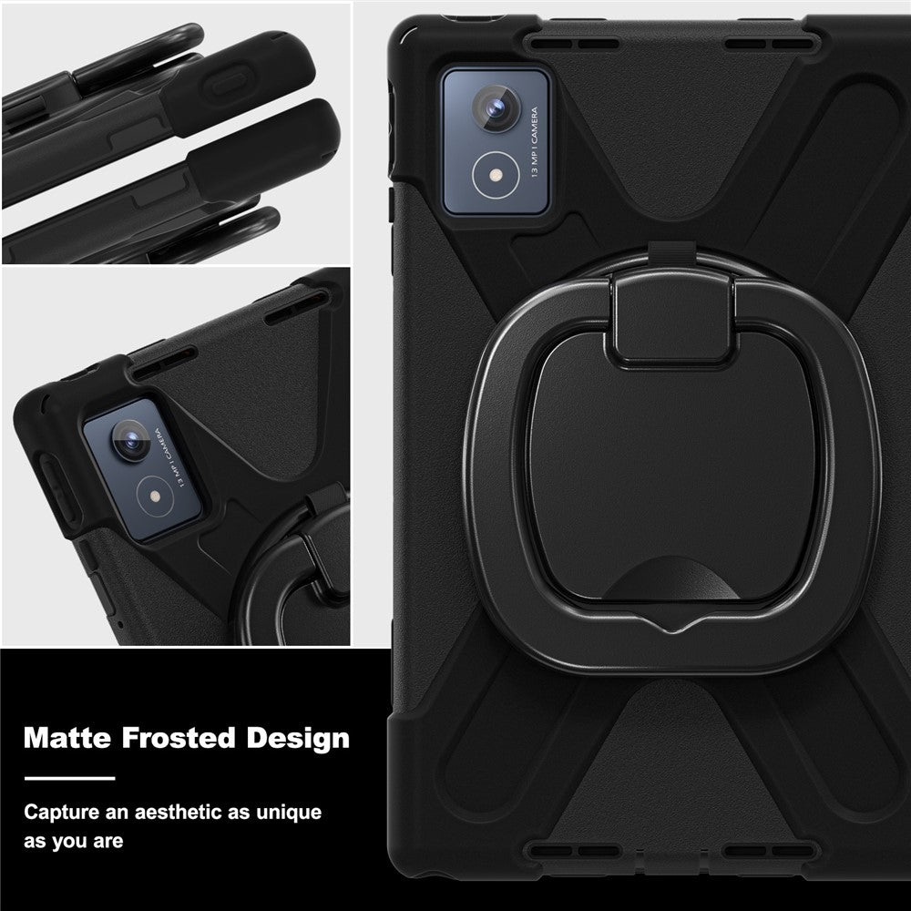 For Lenovo Tab K11 Plus / Zhaoyang K11 B352FU, TB230XC Case TPU + PC + Silicone Tablet Cover Kickstand - Black
