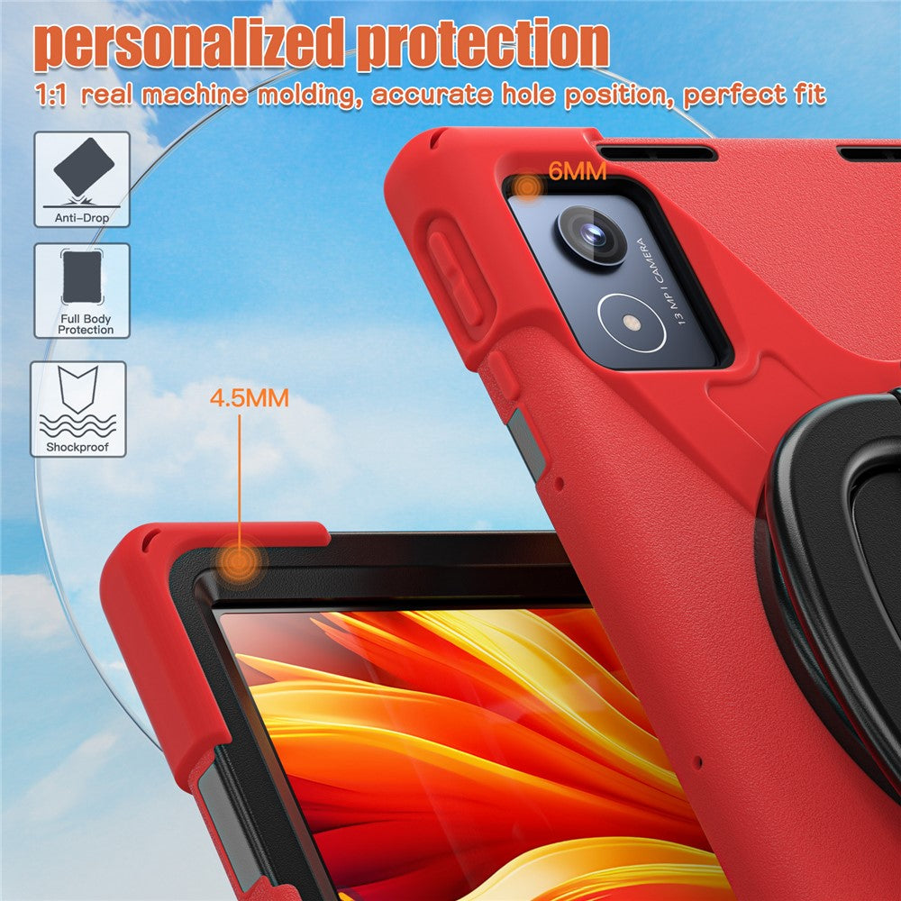 For Lenovo Tab K11 Plus / Zhaoyang K11 B352FU, TB230XC Case TPU + PC + Silicone Tablet Cover Kickstand - Red