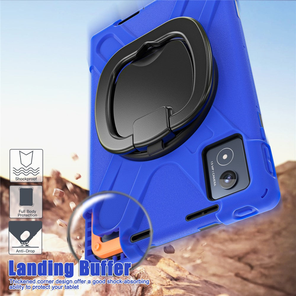 For Lenovo Tab K11 Plus / Zhaoyang K11 B352FU, TB230XC Case TPU + PC + Silicone Tablet Cover Kickstand - Blue