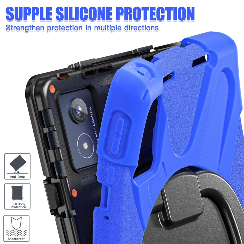 For Lenovo Tab K11 Plus / Zhaoyang K11 B352FU, TB230XC Case TPU + PC + Silicone Tablet Cover Kickstand - Blue