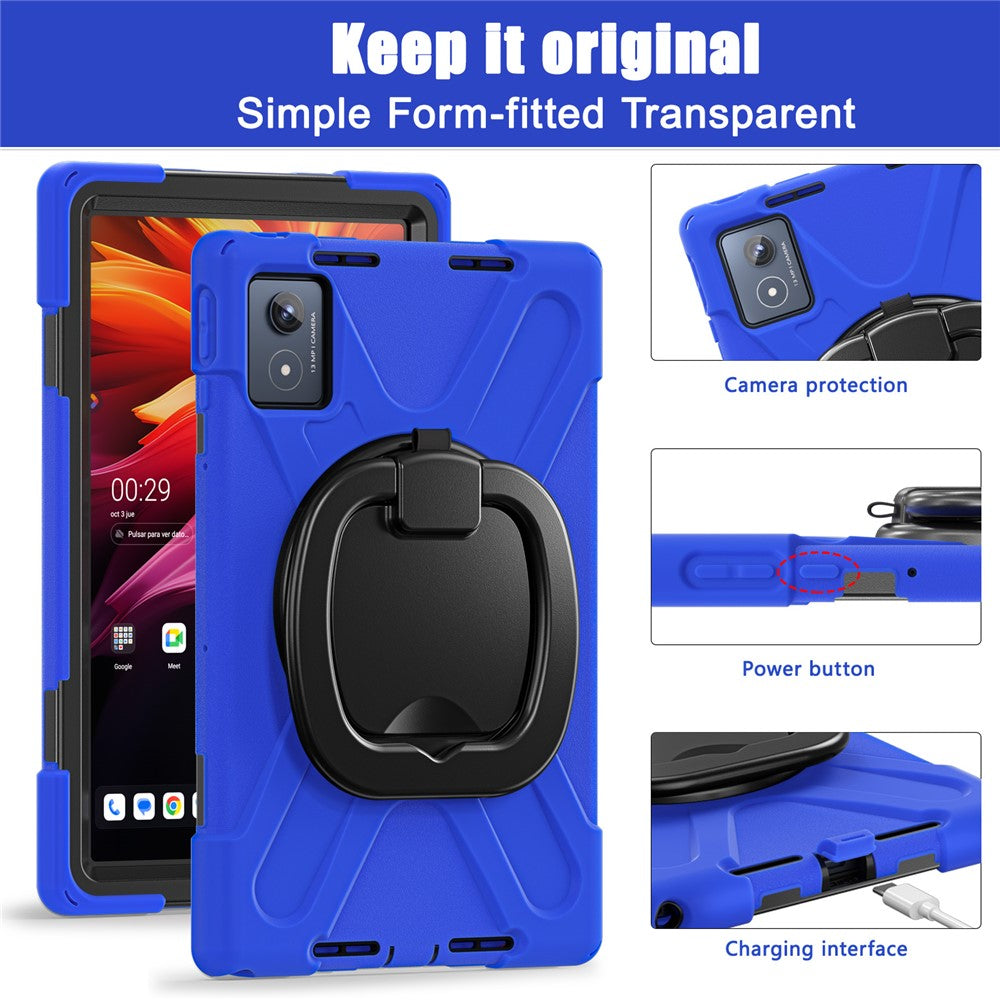 For Lenovo Tab K11 Plus / Zhaoyang K11 B352FU, TB230XC Case TPU + PC + Silicone Tablet Cover Kickstand - Blue