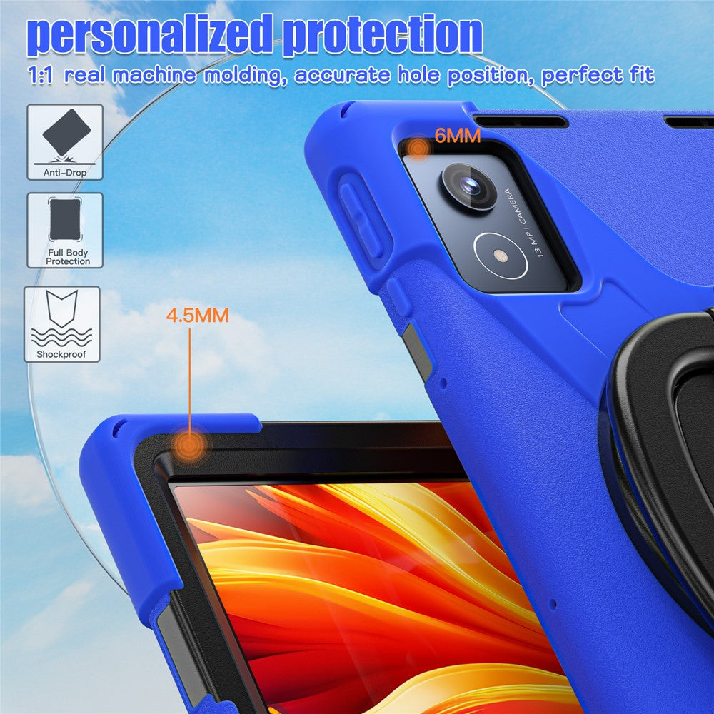For Lenovo Tab K11 Plus / Zhaoyang K11 B352FU, TB230XC Case TPU + PC + Silicone Tablet Cover Kickstand - Blue