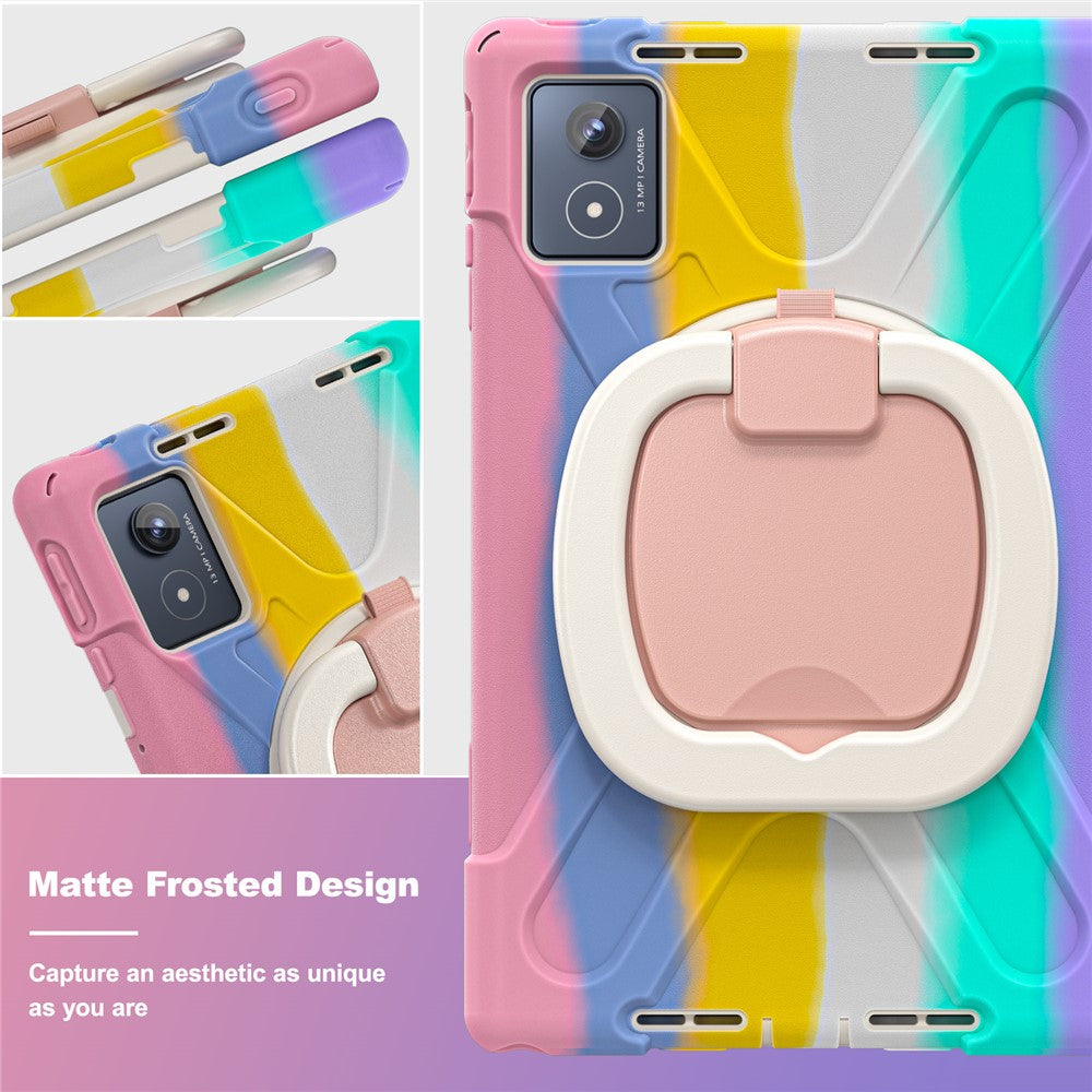 For Lenovo Tab K11 Plus / Zhaoyang K11 B352FU, TB230XC Case TPU + PC + Silicone Tablet Cover Kickstand - Colorful Pink