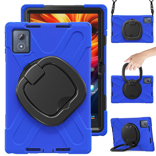 For Lenovo Tab K11 Plus / Zhaoyang K11 B352FU, TB230XC Case with Shoulder Strap TPU + PC + Silicone Kickstand Tablet Cover - Blue