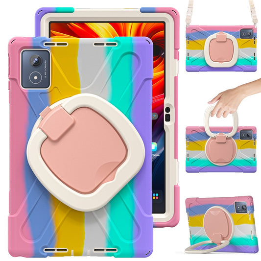 For Lenovo Tab K11 Plus / Zhaoyang K11 B352FU, TB230XC Case with Shoulder Strap TPU + PC + Silicone Kickstand Tablet Cover - Multi-color