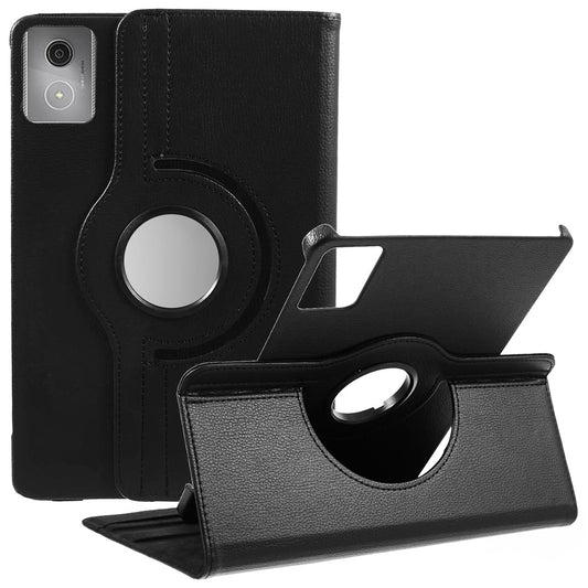 For Lenovo Idea Tab TB336ZU, TB336FU / Xiaoxin Pad 11 2025 Case Rotating Stand PU Leather + PC Tablet Cover with Elastic Band - Black