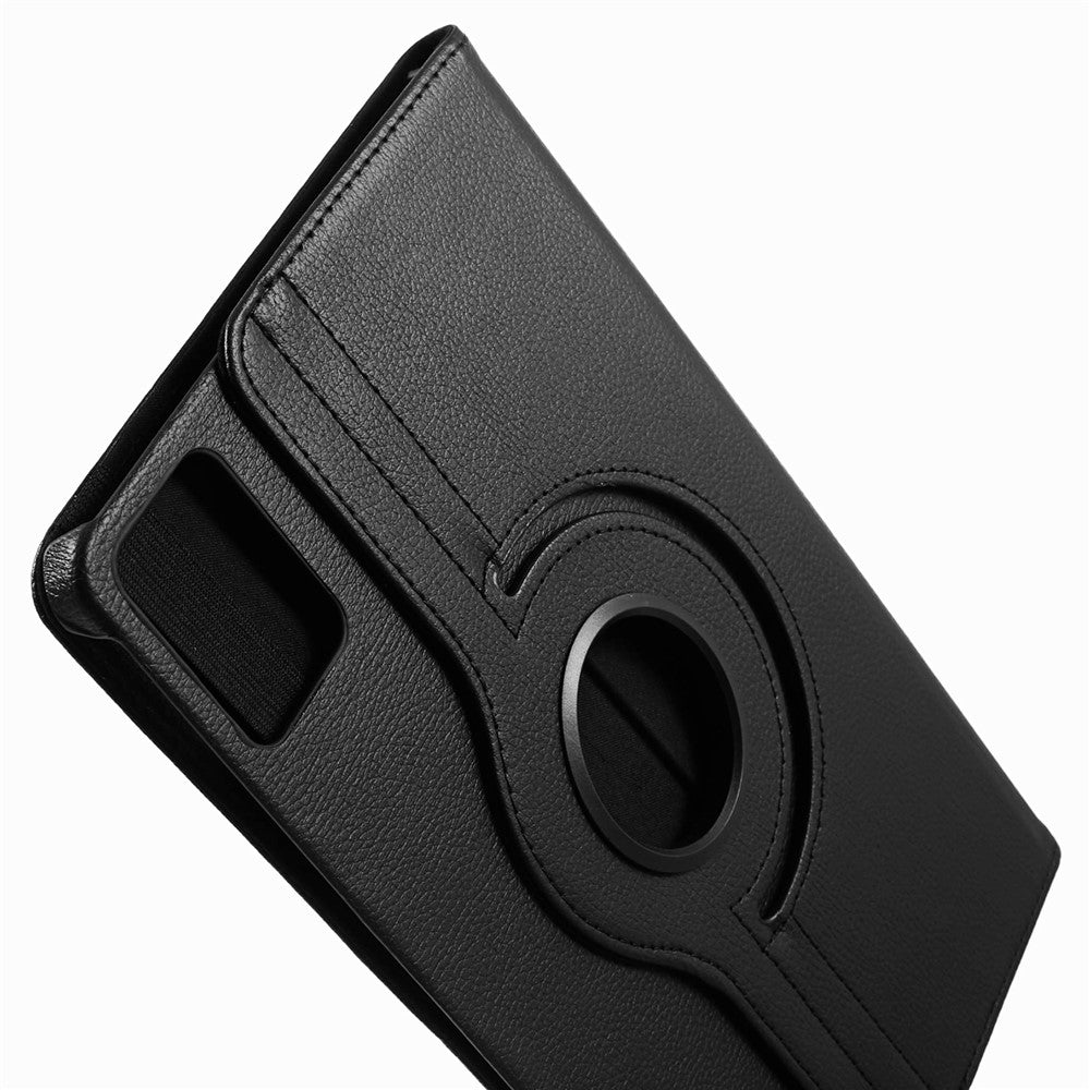 For Lenovo Idea Tab TB336ZU, TB336FU / Xiaoxin Pad 11 2025 Case Rotating Stand PU Leather + PC Tablet Cover with Elastic Band - Black
