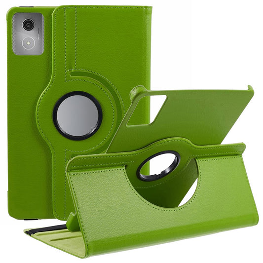 For Lenovo Idea Tab TB336ZU, TB336FU / Xiaoxin Pad 11 2025 Case Rotating Stand PU Leather + PC Tablet Cover with Elastic Band - Green