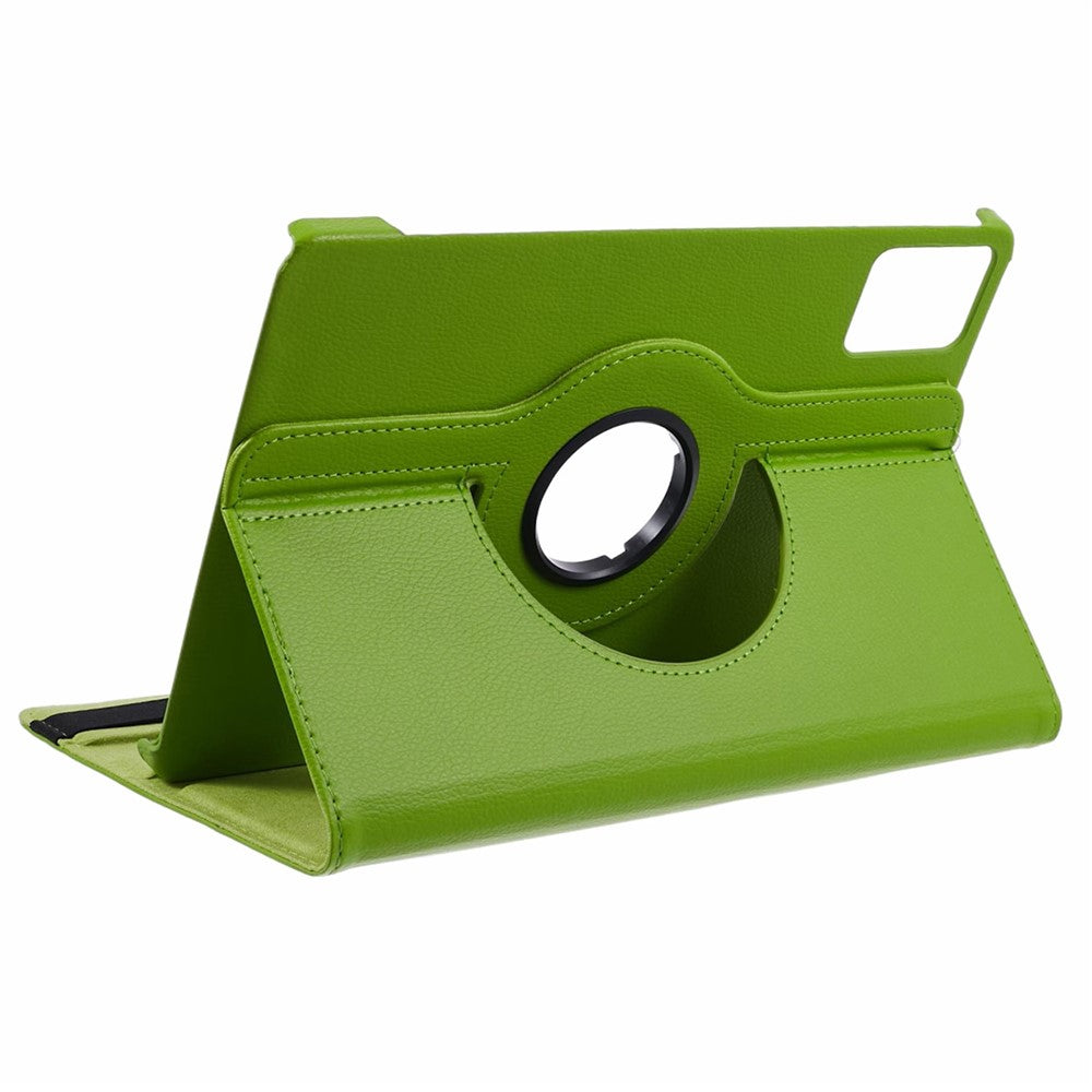 For Lenovo Idea Tab TB336ZU, TB336FU / Xiaoxin Pad 11 2025 Case Rotating Stand PU Leather + PC Tablet Cover with Elastic Band - Green
