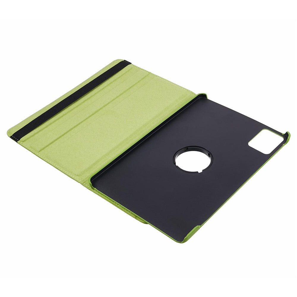 For Lenovo Idea Tab TB336ZU, TB336FU / Xiaoxin Pad 11 2025 Case Rotating Stand PU Leather + PC Tablet Cover with Elastic Band - Green