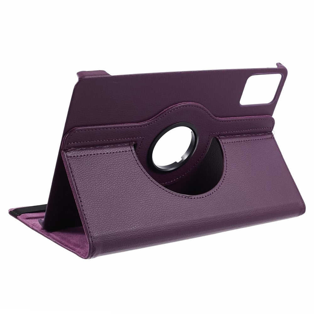 For Lenovo Idea Tab TB336ZU, TB336FU / Xiaoxin Pad 11 2025 Case Rotating Stand PU Leather + PC Tablet Cover with Elastic Band - Purple