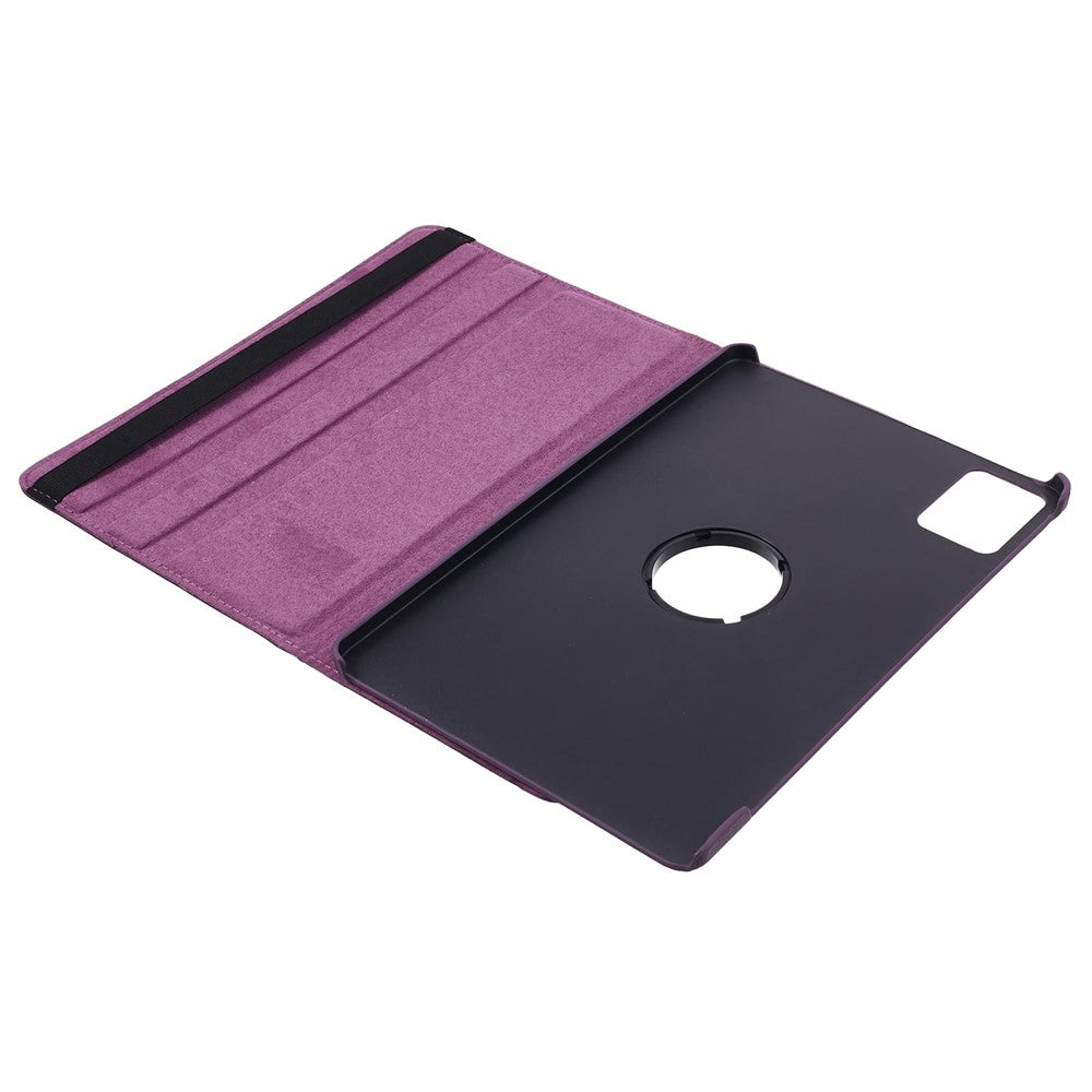 For Lenovo Idea Tab TB336ZU, TB336FU / Xiaoxin Pad 11 2025 Case Rotating Stand PU Leather + PC Tablet Cover with Elastic Band - Purple