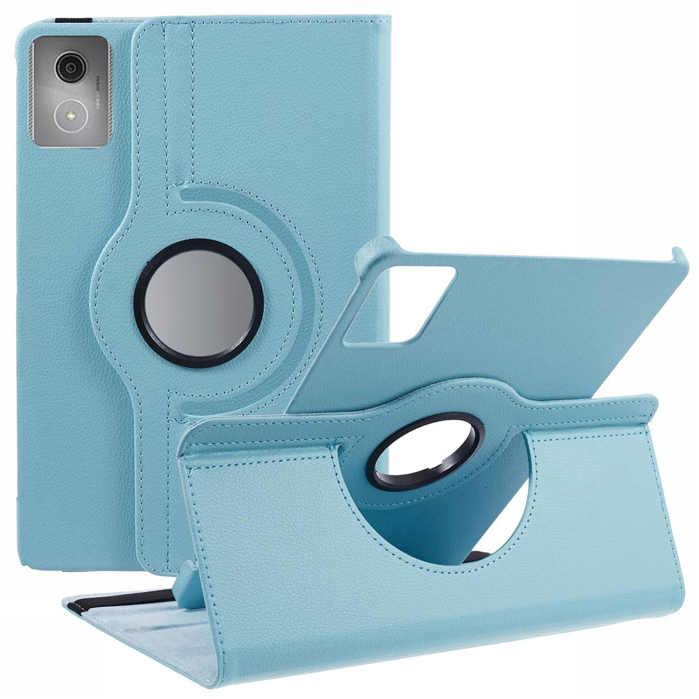 For Lenovo Idea Tab TB336ZU, TB336FU / Xiaoxin Pad 11 2025 Case Rotating Stand PU Leather + PC Tablet Cover with Elastic Band - Baby Blue