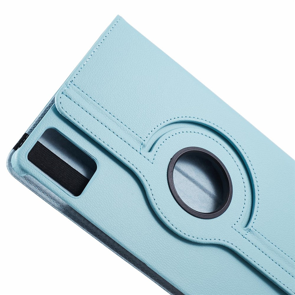 For Lenovo Idea Tab TB336ZU, TB336FU / Xiaoxin Pad 11 2025 Case Rotating Stand PU Leather + PC Tablet Cover with Elastic Band - Baby Blue