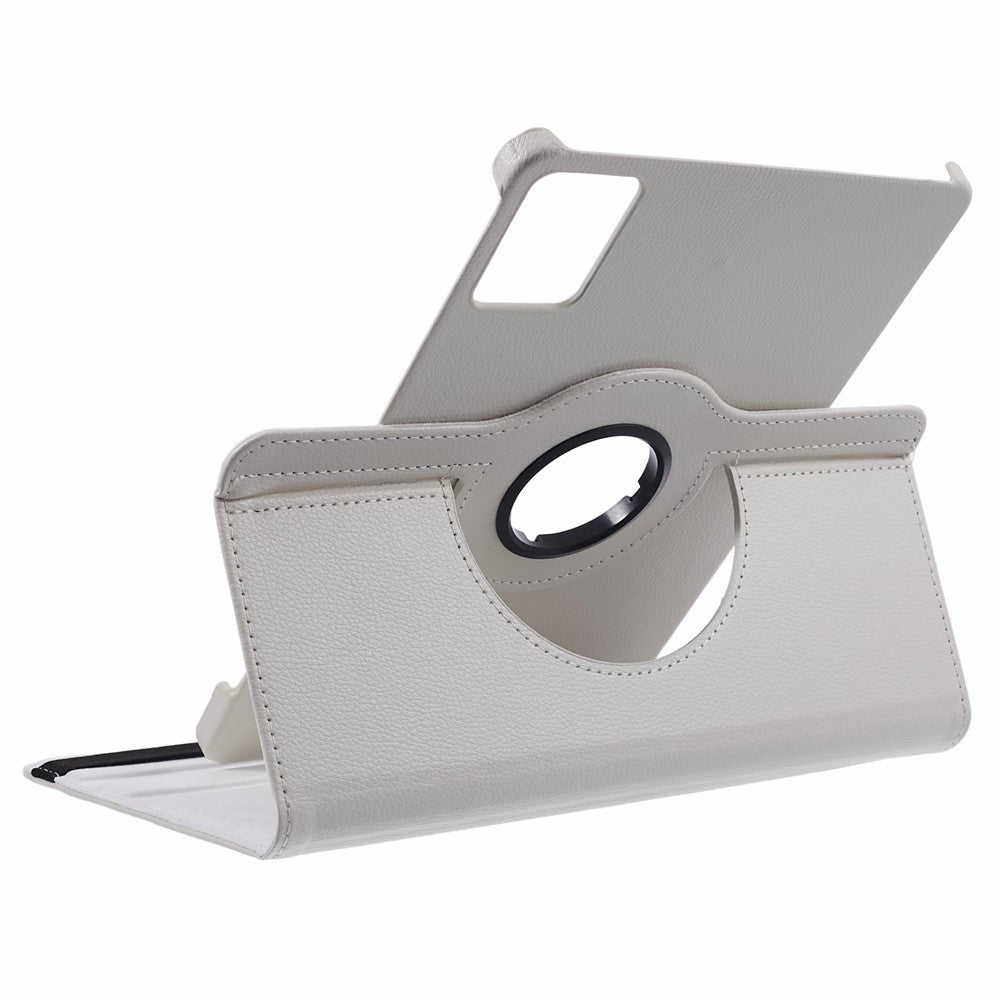 For Lenovo Idea Tab TB336ZU, TB336FU / Xiaoxin Pad 11 2025 Case Rotating Stand PU Leather + PC Tablet Cover with Elastic Band - White