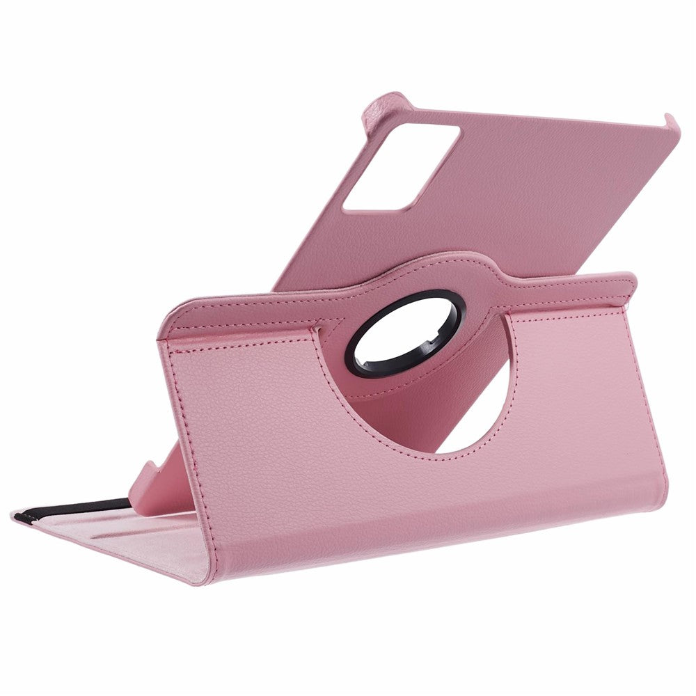 For Lenovo Idea Tab TB336ZU, TB336FU / Xiaoxin Pad 11 2025 Case Rotating Stand PU Leather + PC Tablet Cover with Elastic Band - Pink