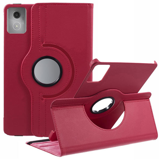 For Lenovo Idea Tab TB336ZU, TB336FU / Xiaoxin Pad 11 2025 Case Rotating Stand PU Leather + PC Tablet Cover with Elastic Band - Rose