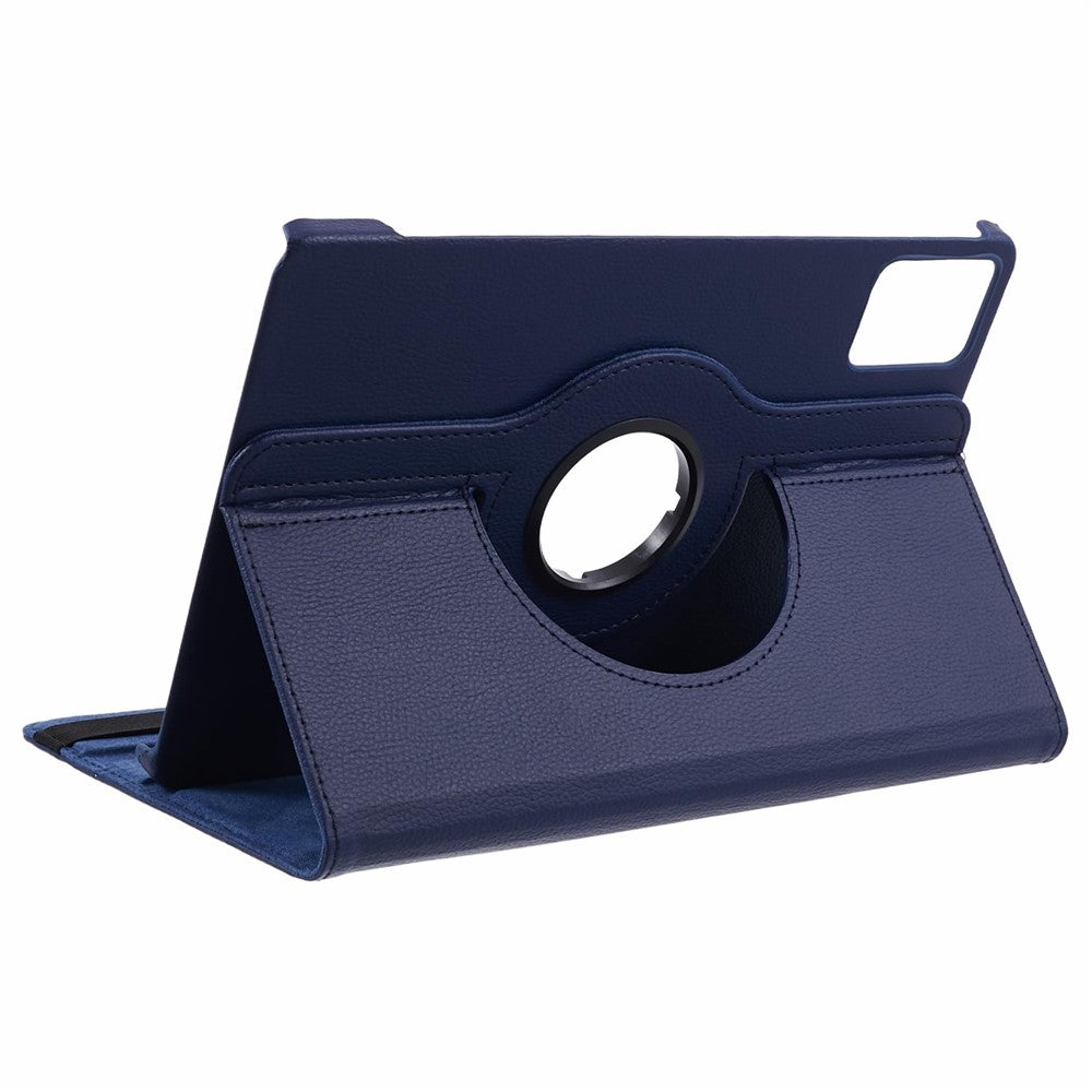 For Lenovo Idea Tab TB336ZU, TB336FU / Xiaoxin Pad 11 2025 Case Rotating Stand PU Leather + PC Tablet Cover with Elastic Band - Dark Blue