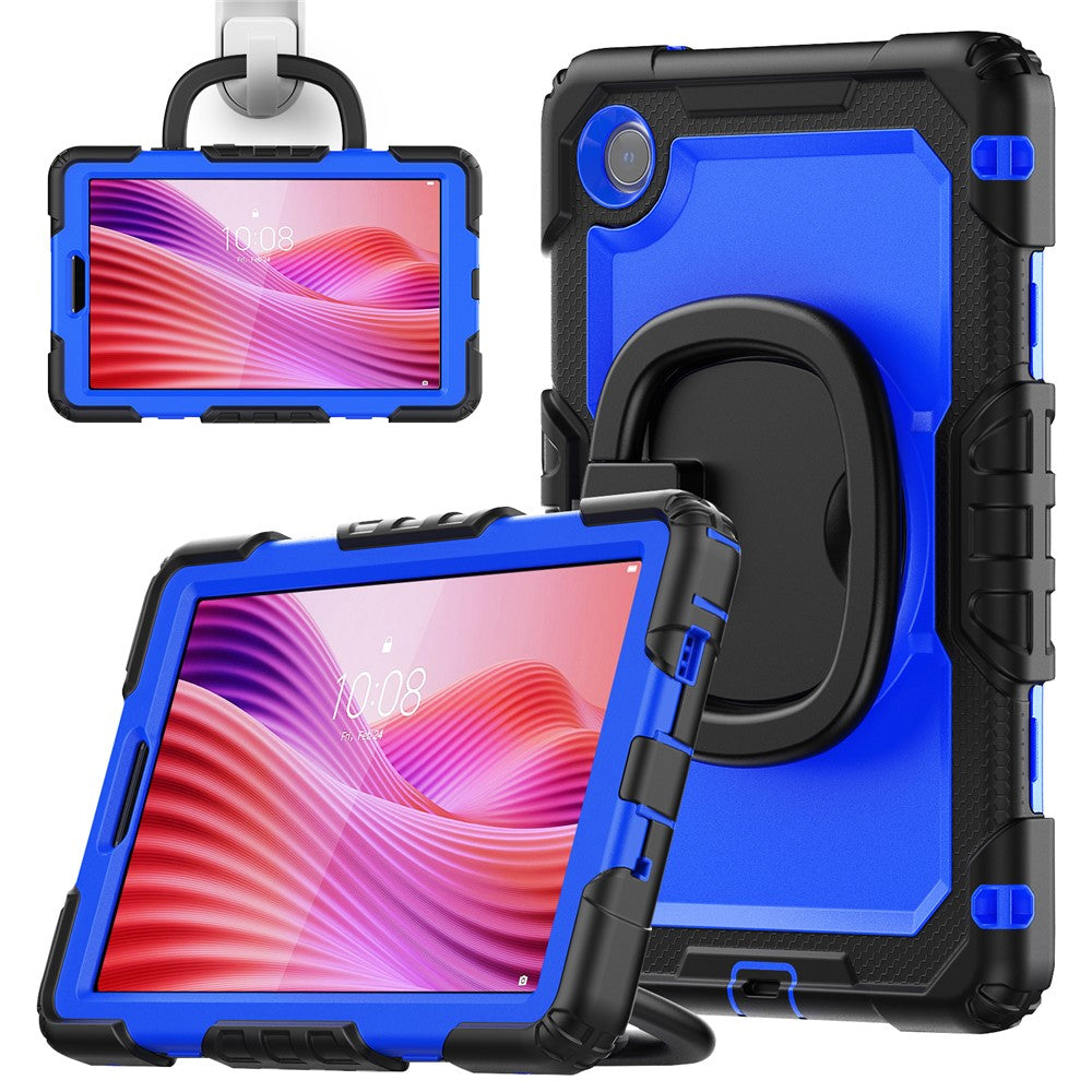 For Lenovo Tab K9 TB305FU Case Ring Kickstand PC + Silicone Shockproof Tablet Cover - Black / Dark Blue
