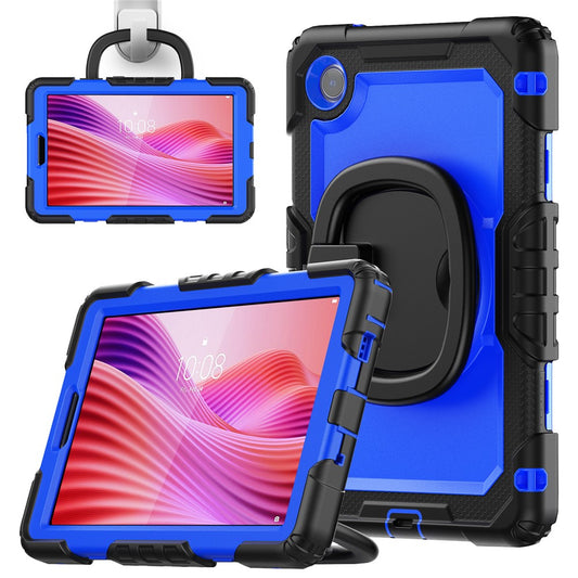 For Lenovo Tab K9 TB305FU Case Ring Kickstand PC + Silicone Shockproof Tablet Cover - Black / Dark Blue