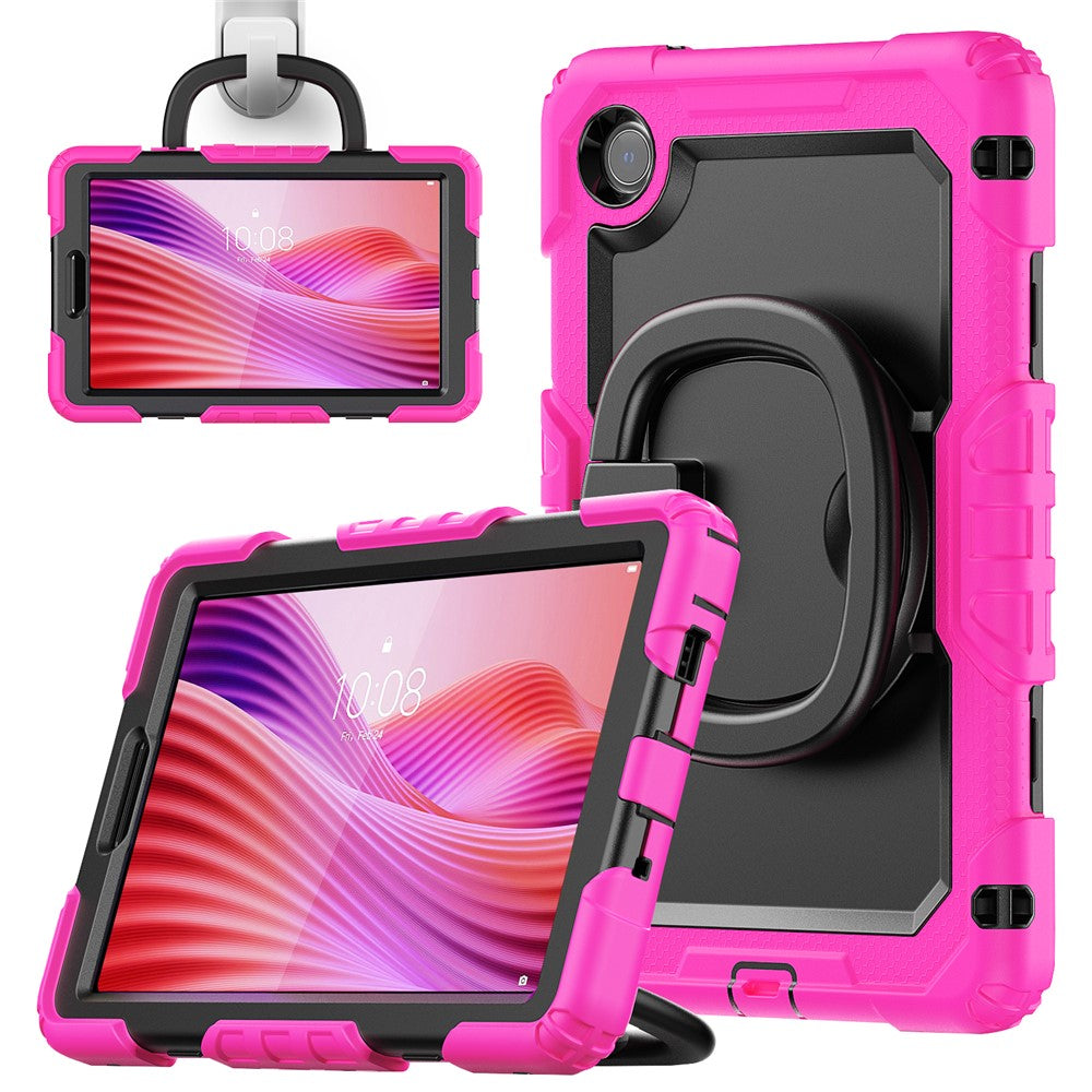 For Lenovo Tab K9 TB305FU Case Ring Kickstand PC + Silicone Shockproof Tablet Cover - Rose
