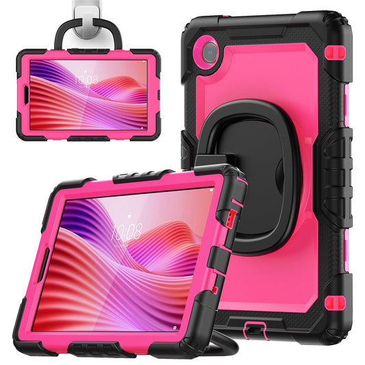 For Lenovo Tab K9 TB305FU Case Ring Kickstand PC + Silicone Shockproof Tablet Cover - Black / Rose