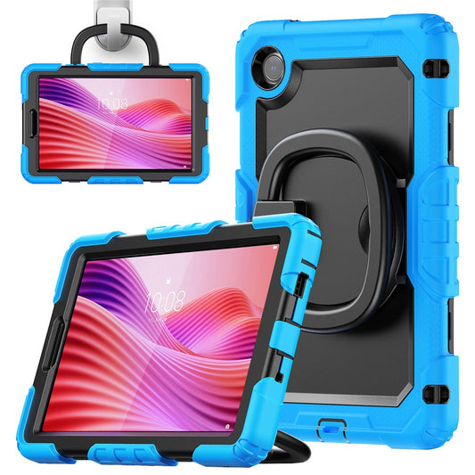 For Lenovo Tab K9 TB305FU Case Ring Kickstand PC + Silicone Shockproof Tablet Cover - Baby Blue