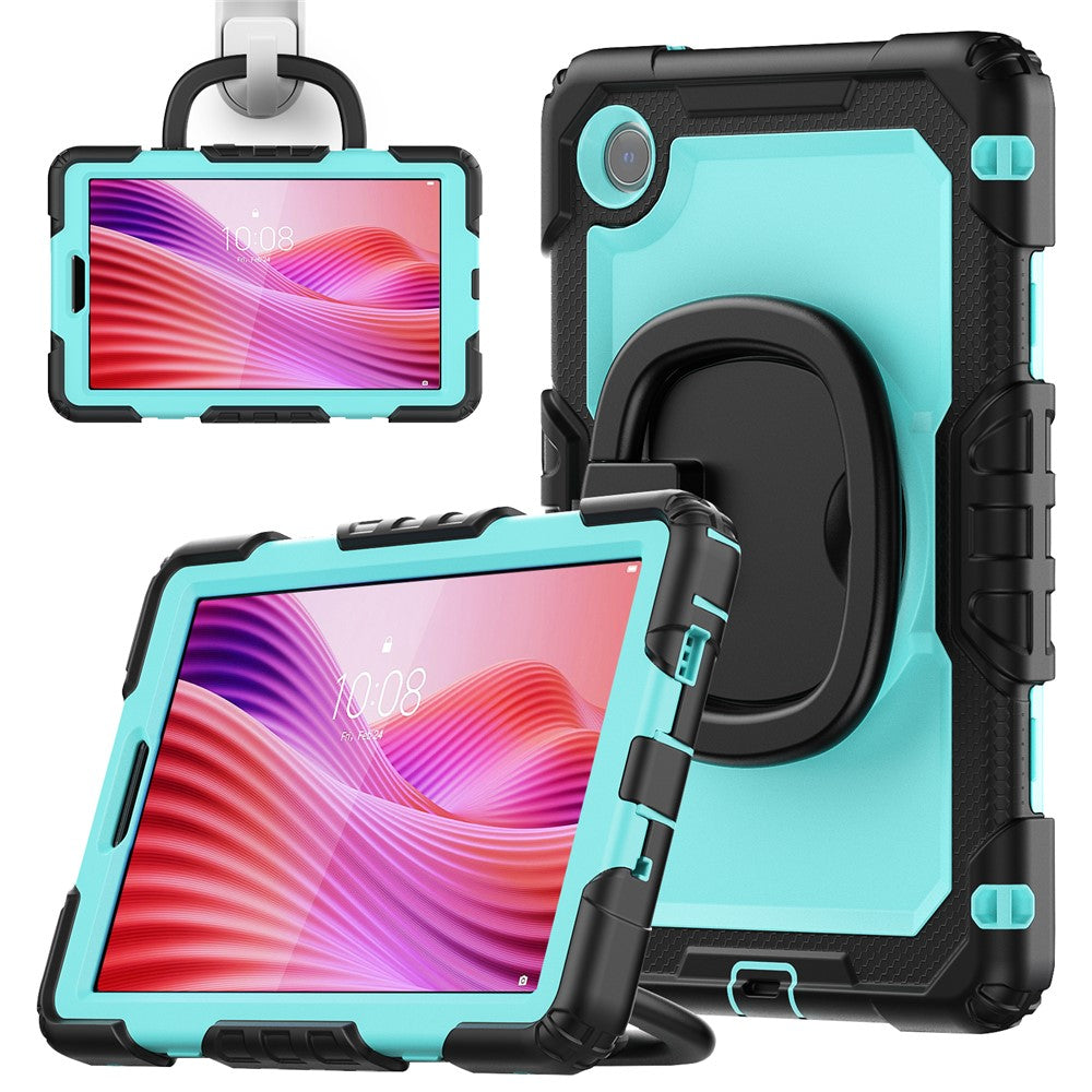 For Lenovo Tab K9 TB305FU Case Ring Kickstand PC + Silicone Shockproof Tablet Cover - Baby Blue / Black