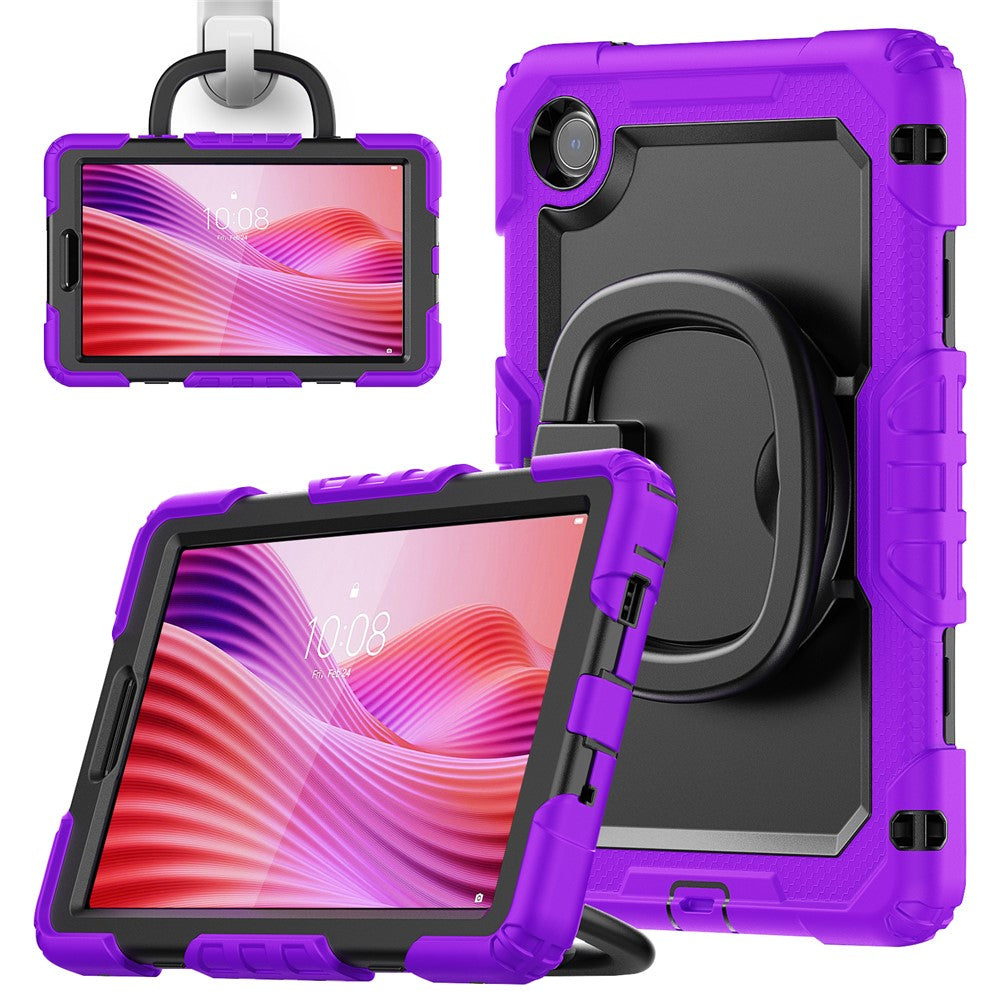 For Lenovo Tab K9 TB305FU Case Ring Kickstand PC + Silicone Shockproof Tablet Cover - Purple