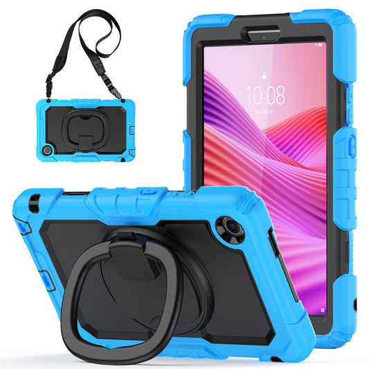 For Lenovo Tab K9 TB305FU Kickstand Case PC + Silicone Tablet Cover with Shoulder Strap - Baby Blue