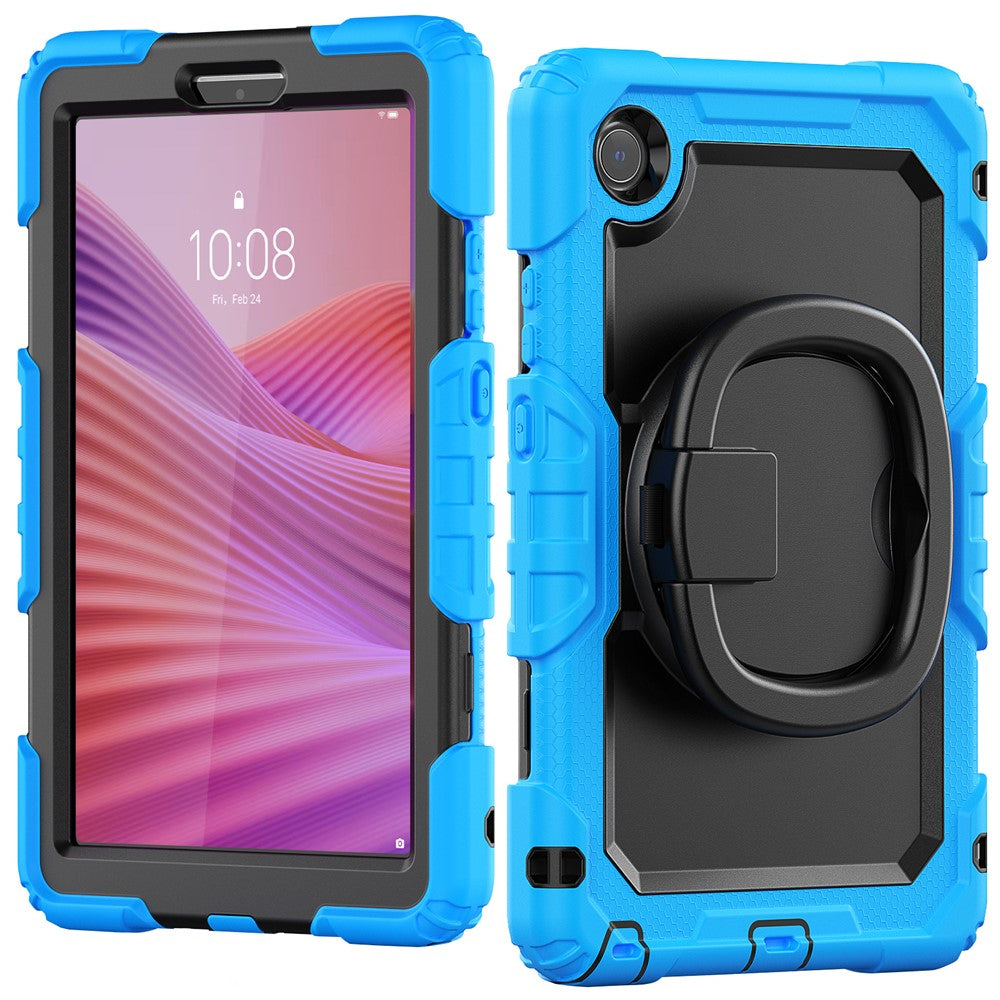 For Lenovo Tab K9 TB305FU Kickstand Case PC + Silicone Tablet Cover with Shoulder Strap - Baby Blue
