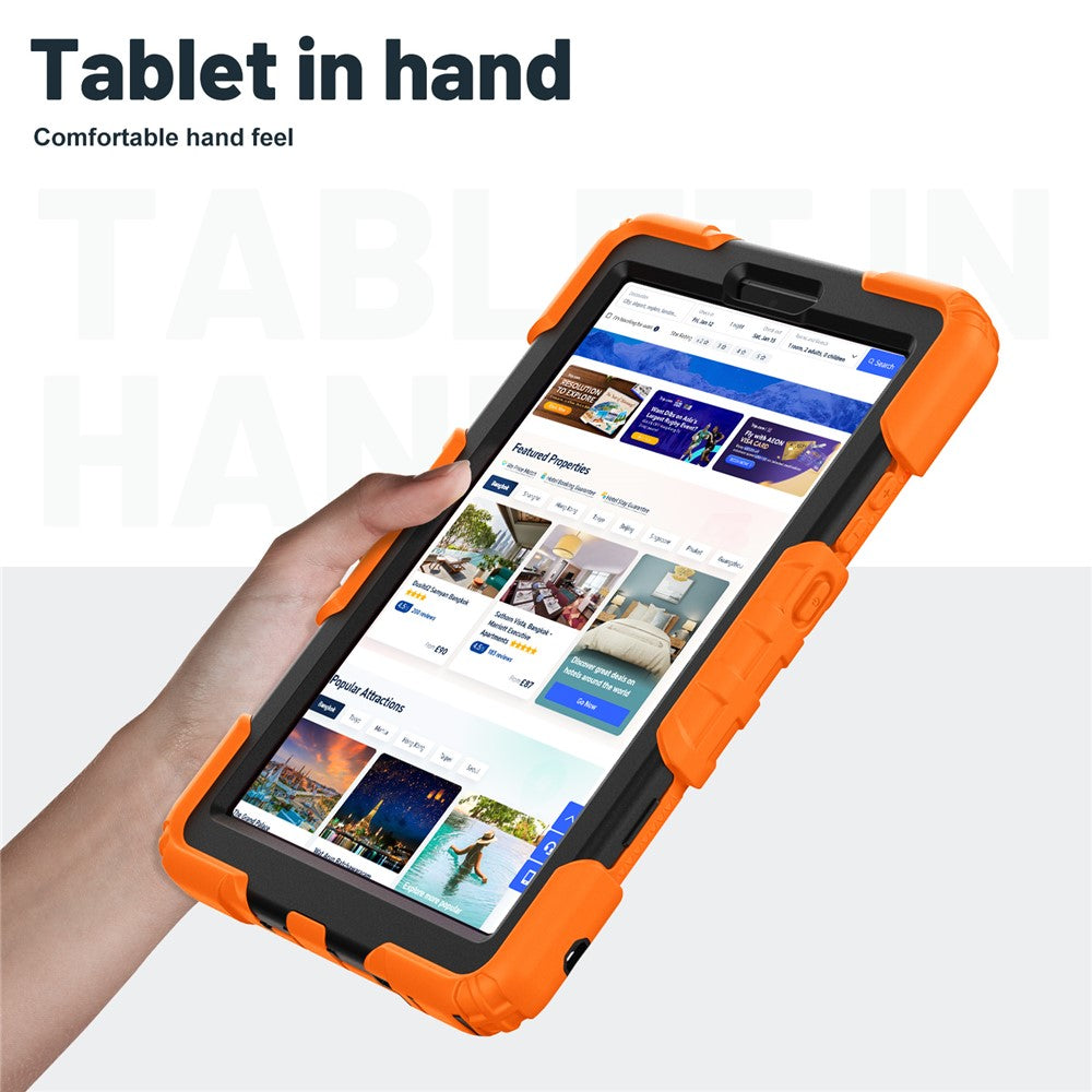 For Lenovo Tab K9 Case Kickstand PC + Silicone Shockproof Tablet Cover - Orange