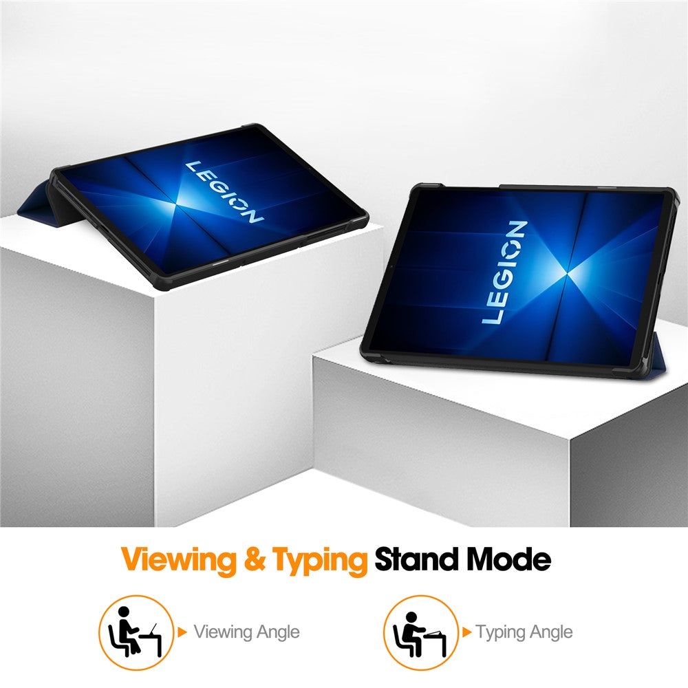 For Lenovo Legion Y700 Gen 4 Case Anti-Drop Leather Stand Tablet Cover - Blue