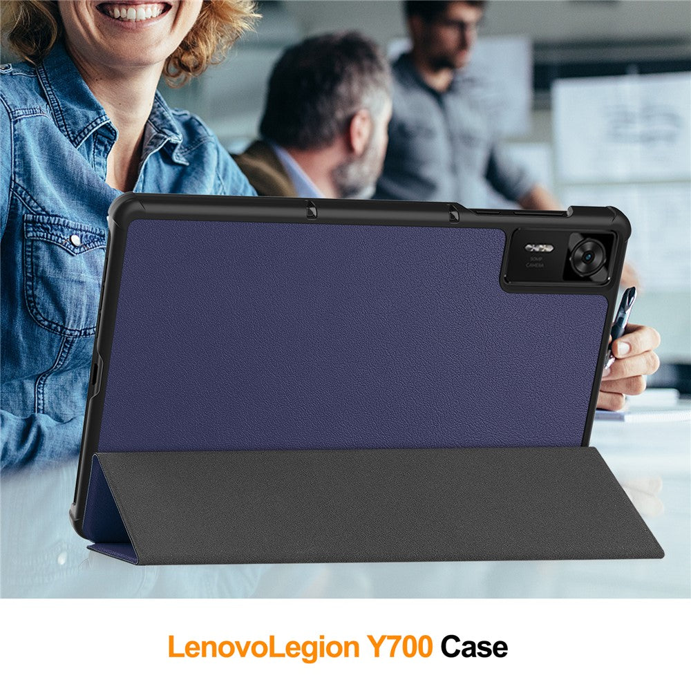 For Lenovo Legion Y700 Gen 4 Case Anti-Drop Leather Stand Tablet Cover - Blue