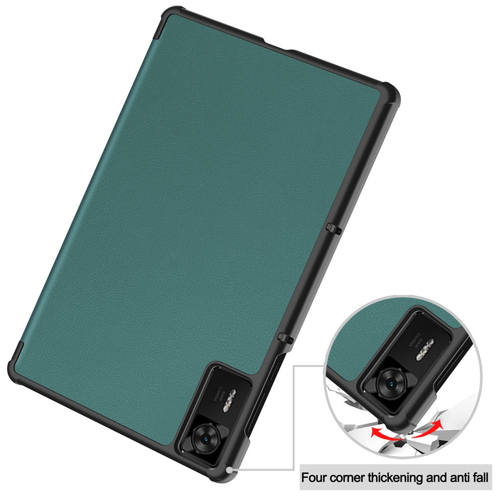 For Lenovo Legion Y700 Gen 4 Case Anti-Drop Leather Stand Tablet Cover - Blackish Green