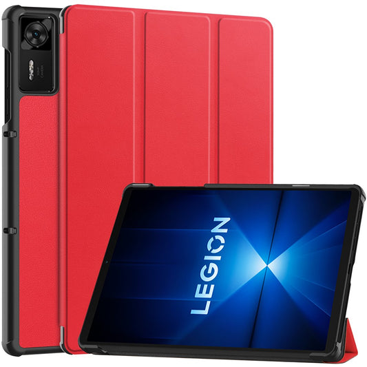 For Lenovo Legion Y700 Gen 4 Case Anti-Drop Leather Stand Tablet Cover - Red