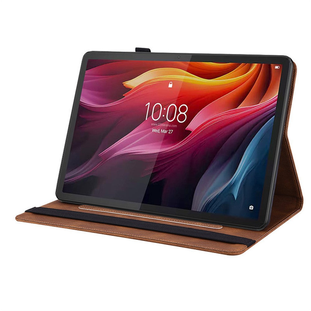 For Lenovo Idea Tab (TB336ZU / TB336FU)  /  Xiaoxin Pad 11 2025 Case Butterfly Flower Imprint PU Leather Tablet Cover with Card Slots - Brown