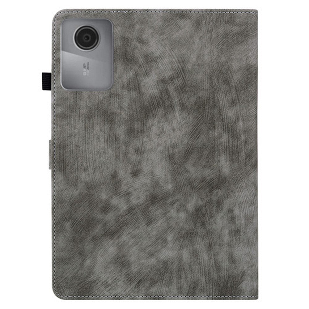 For Lenovo Idea Tab (TB336ZU / TB336FU)  /  Xiaoxin Pad 11 2025 Case Tiger Imprint Anti-Scratch PU Leather Tablet Cover - Grey