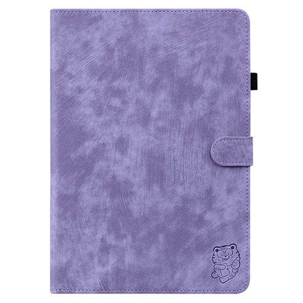 For Lenovo Idea Tab (TB336ZU / TB336FU)  /  Xiaoxin Pad 11 2025 Case Tiger Imprint Anti-Scratch PU Leather Tablet Cover - Purple