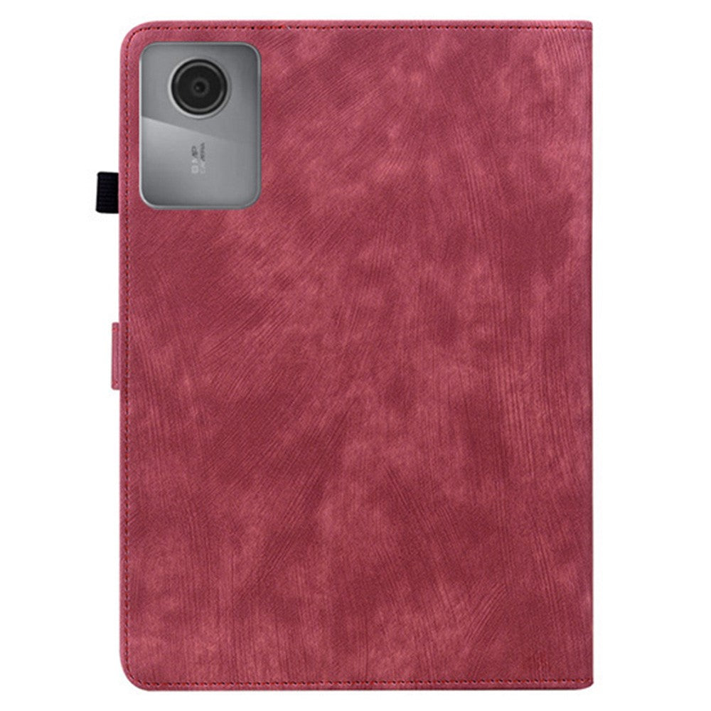 For Lenovo Idea Tab (TB336ZU / TB336FU)  /  Xiaoxin Pad 11 2025 Case Tiger Imprint Anti-Scratch PU Leather Tablet Cover - Red