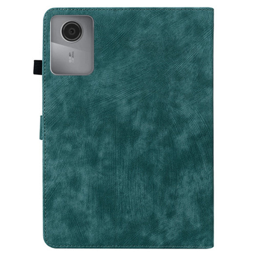 For Lenovo Idea Tab (TB336ZU / TB336FU)  /  Xiaoxin Pad 11 2025 Case Tiger Imprint Anti-Scratch PU Leather Tablet Cover - Green