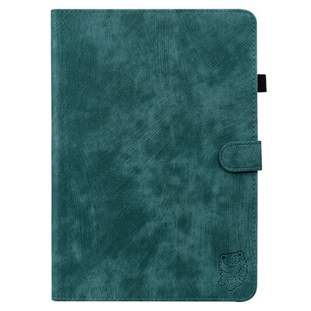 For Lenovo Idea Tab (TB336ZU / TB336FU)  /  Xiaoxin Pad 11 2025 Case Tiger Imprint Anti-Scratch PU Leather Tablet Cover - Green