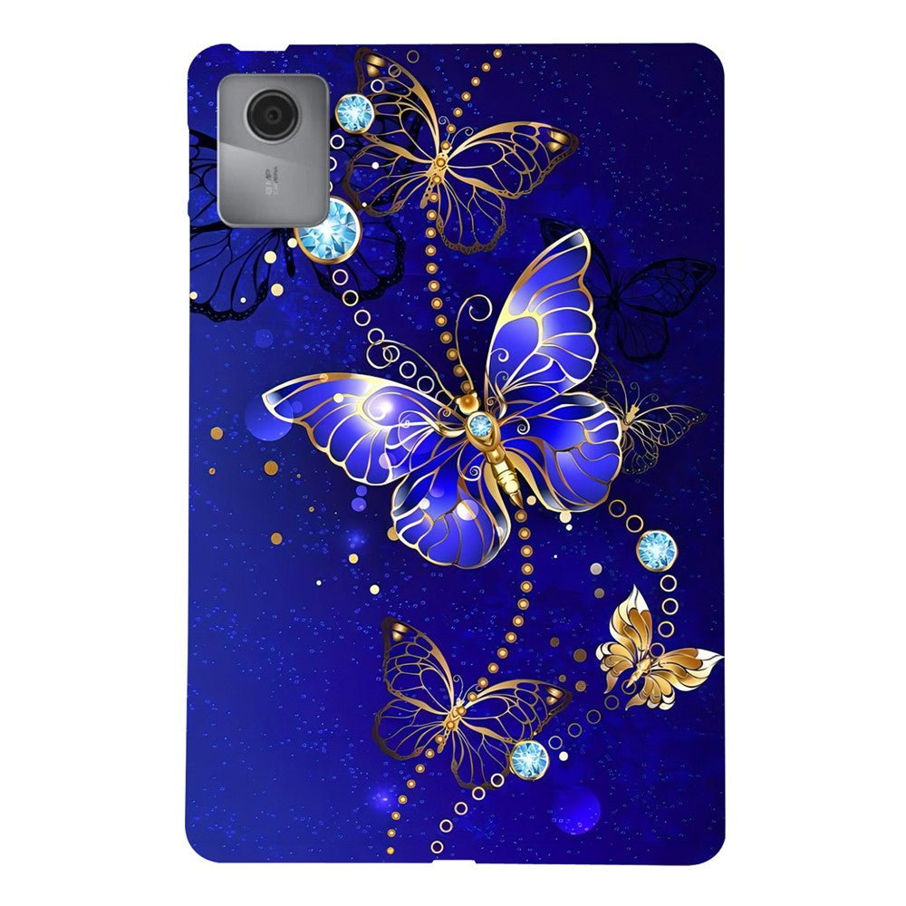 For Lenovo Idea Tab (TB336ZU / TB336FU)  /  Xiaoxin Pad 11 2025 TPU Case Pattern Printing Slim Tablet Protective Cover - Blue Butterfly